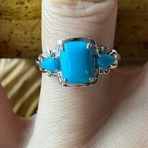 Sleeping Beauty Turquoise Sterling Silver Ring Size 6.75